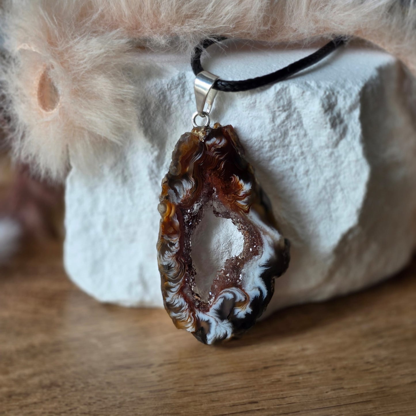 Collier Gisela en Géode d'Agate