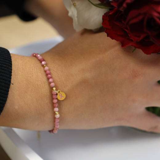 Bracelet Octobre Rose 2024 Exception – Rhodochrosite & Acier Inoxydable
