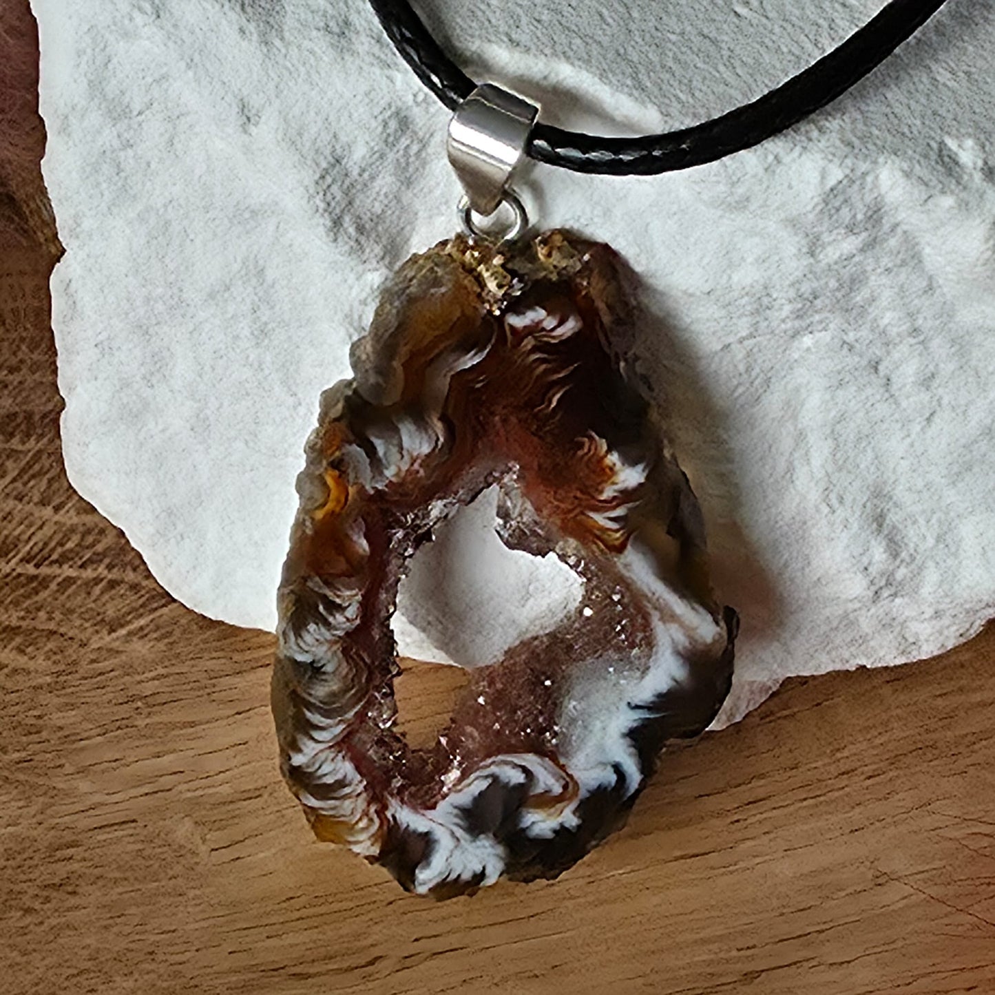 Collier Gisela en Géode d'Agate