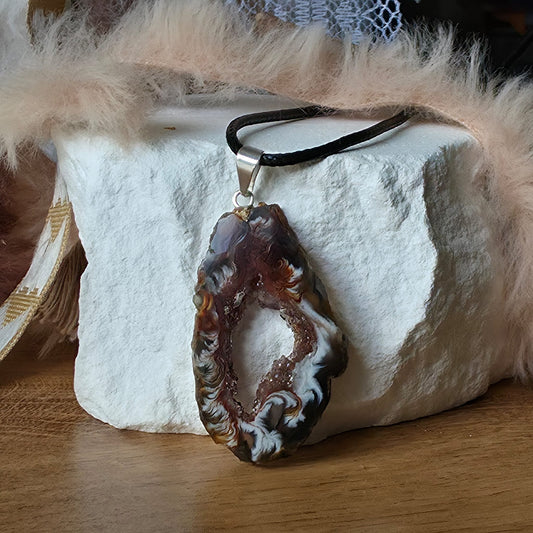 Collier Gisela en Géode d'Agate