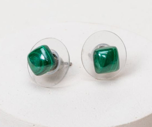 Boucles d'oreilles puces Sierra - Malachite