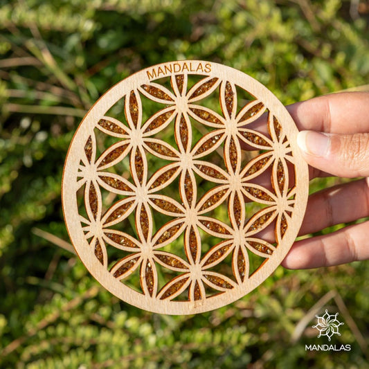 Fleur de Vie avec Éclats d’Ambre 10,7 cm