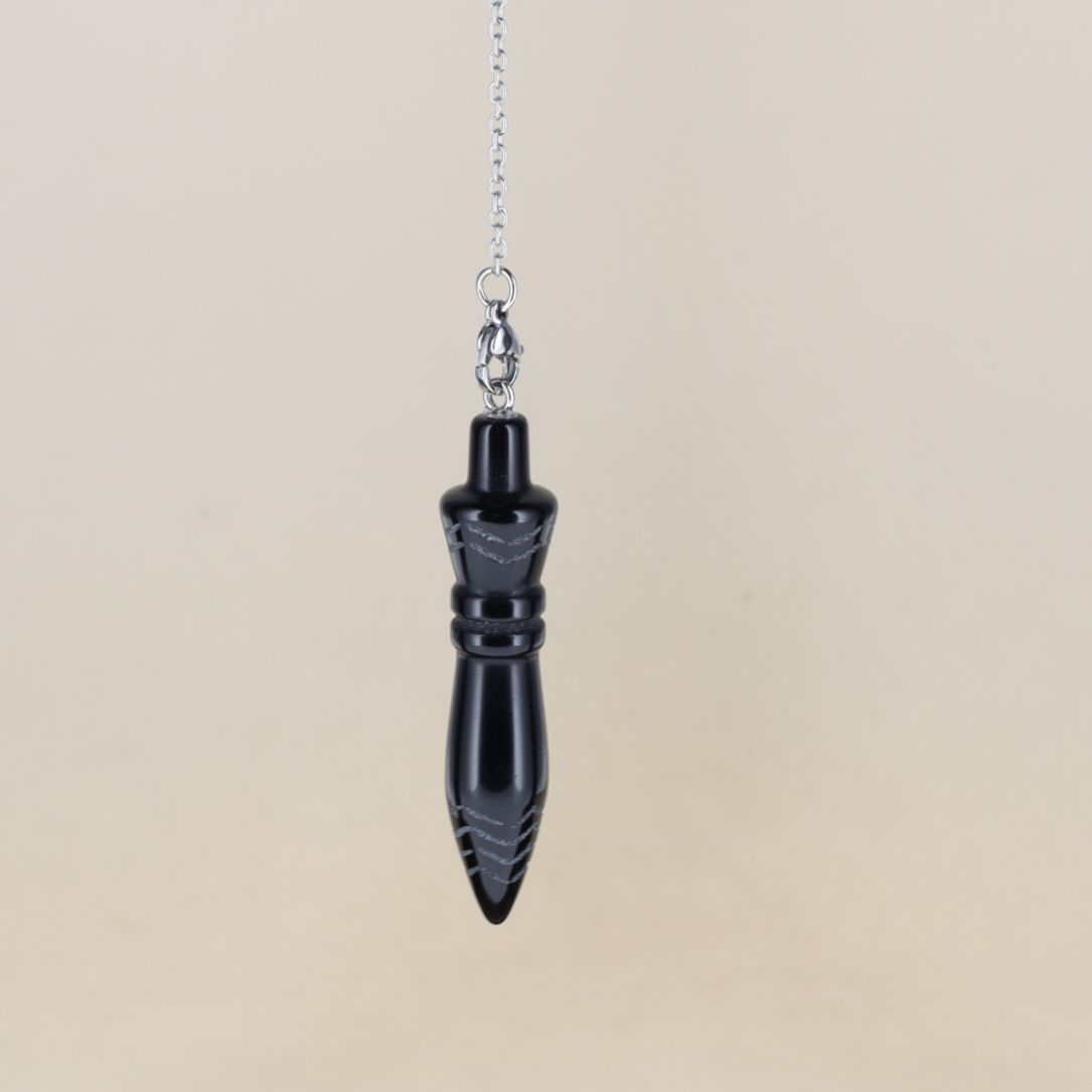 Pendule en Obsidienne Noire – Protection & Clarté